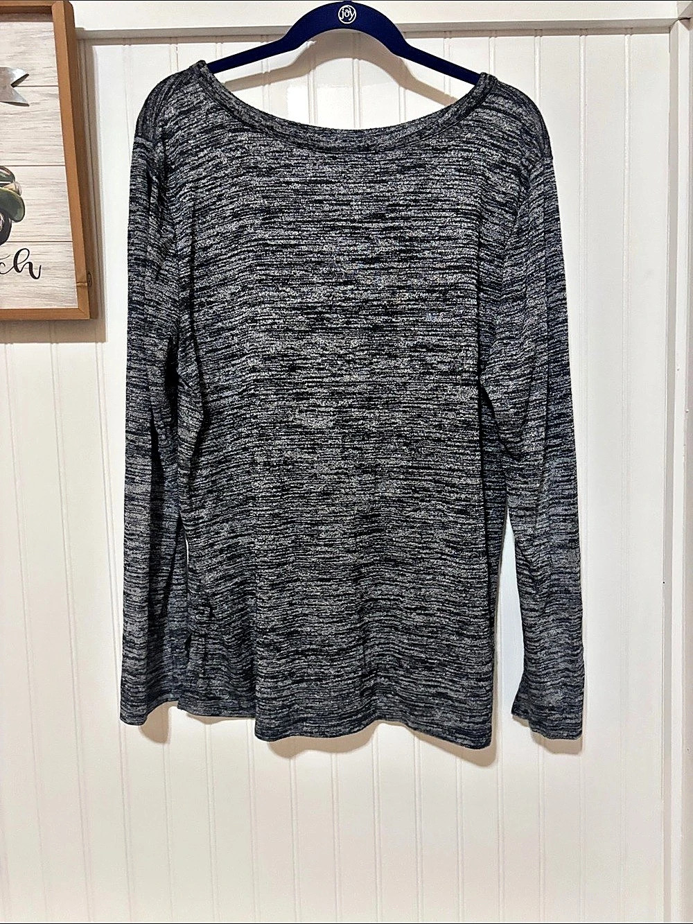 Gap Marled Long Sleeve Top in Gray & Black Size XL